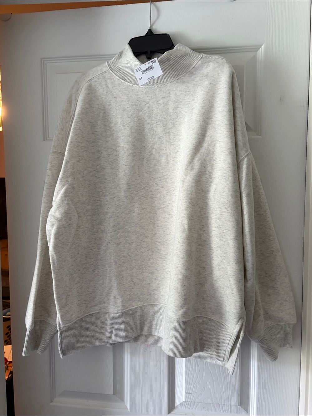 American Eagle Outfitters Cream Heather Mock Neck Sweater